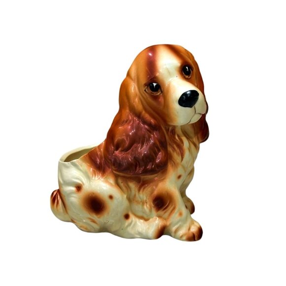 Vintage Napcoware Cocker Spaniel Puppy Dog Ceramic Planter Vase Figure 6717 MCM - Picture 5 of 9